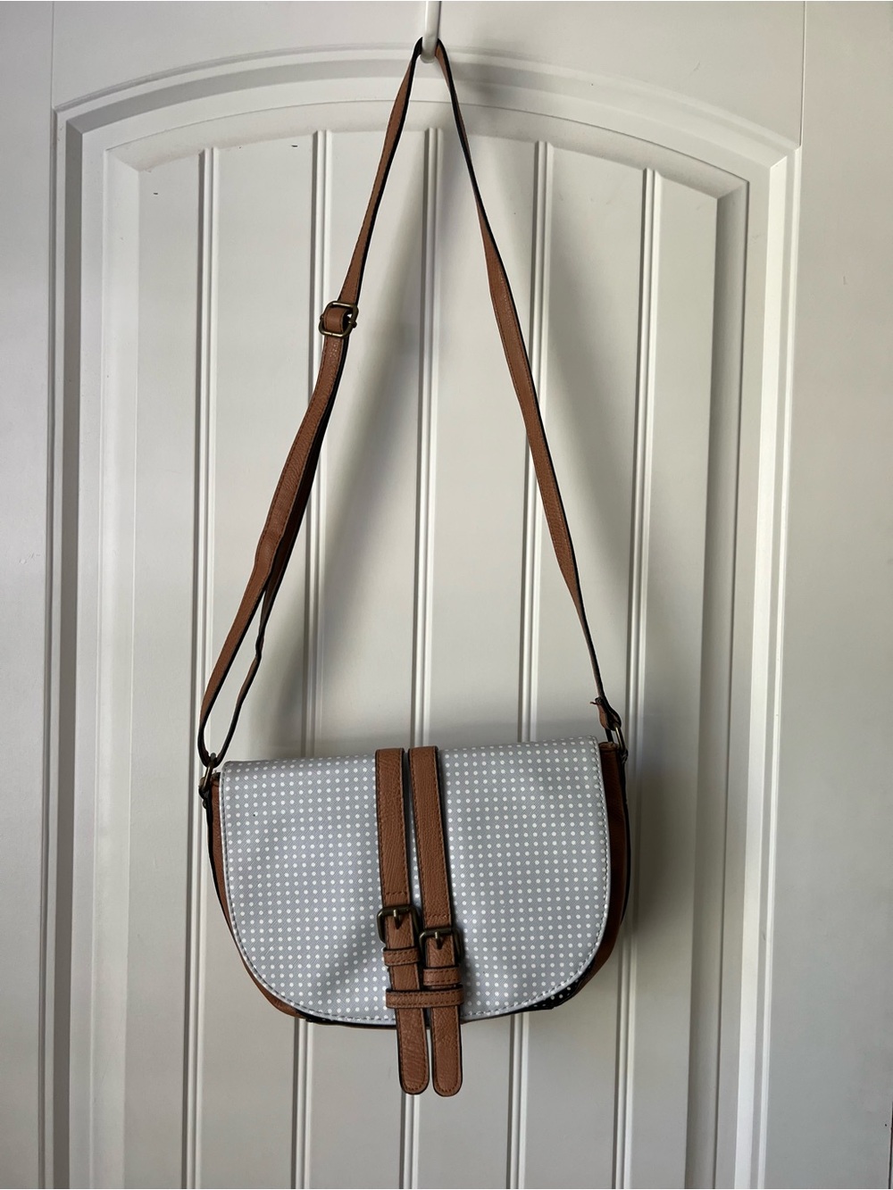 Covington Polka Dot Crossbody Saddle Bag